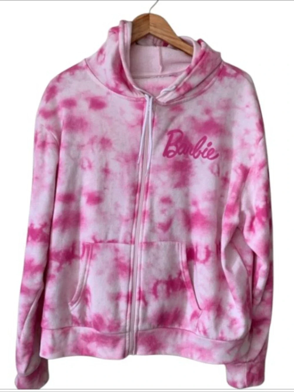 Barbie Pink and White Tie-Dye Hoodie & Sweatpants Matching Set